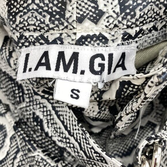 I AM GIA Faux Leather Animal Pattern Pants Small High Waist Grunge Indie Sleeze - Picture 11 of 11